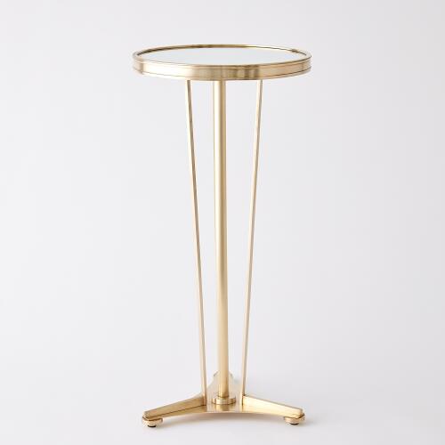 French Moderne Side Table-Antique Brass