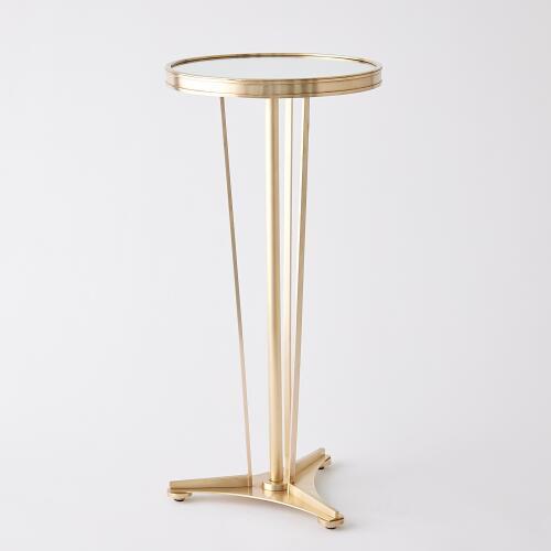 French Moderne Side Table-Antique Brass