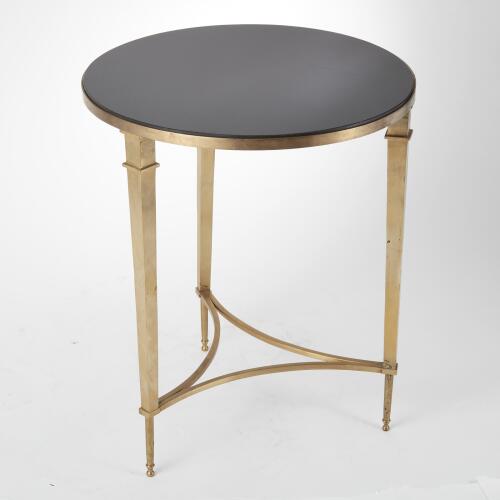 Round French Square Leg Table-Brass