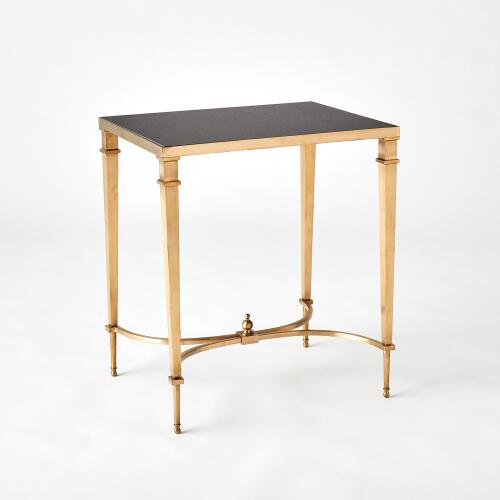 Rectangular French Square Leg Table-Brass