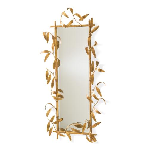 bamboo mirror-antique gold