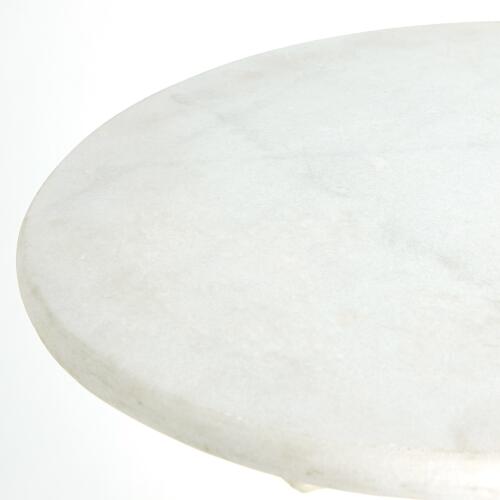 White Faux Bois Side Table