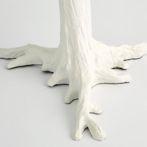 white faux bois side table