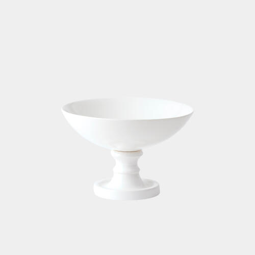 Davide Pedestal Bowl-White-Sm