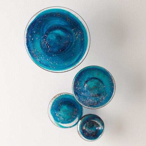 glass wall mushrooms-blue