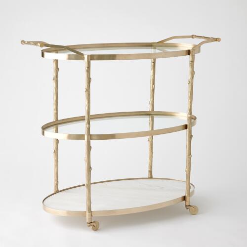 Arbor Bar Cart-Brass
