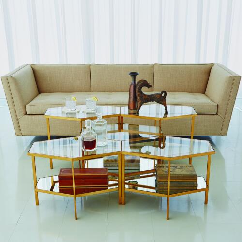 Hexagon Table-Gold Leaf