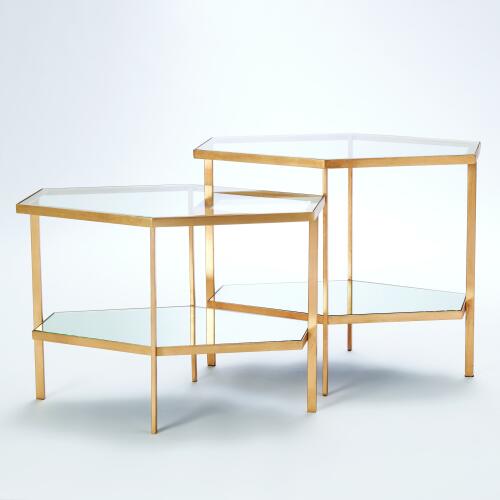 Hexagon Table-Gold Leaf