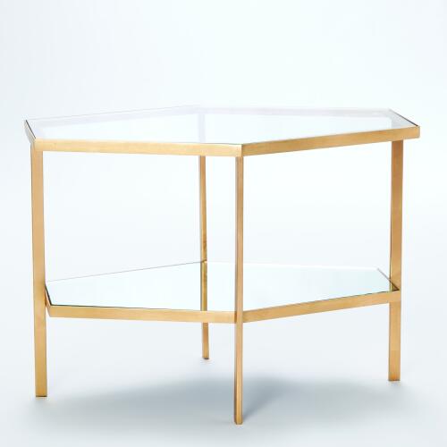 Hexagon Table-Gold Leaf