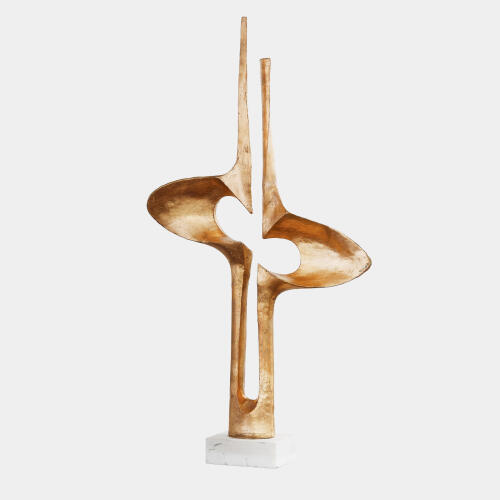 Brother and Sister Sculpture-Gold Leaf