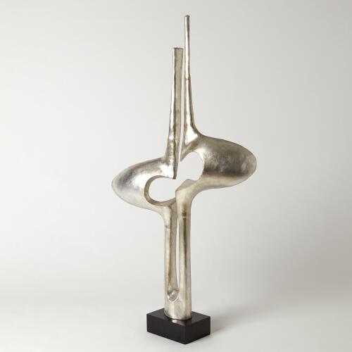 Brother and Sister Sculpture-Silver Leaf