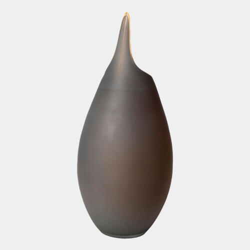 Tang Frosted Gray Vase w/Amber Casing
