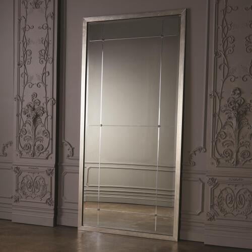 Beaumont Floor Mirror-Silver Leaf