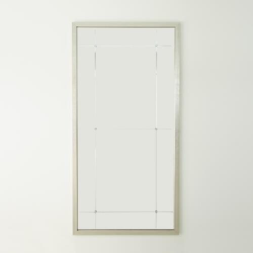 beaumont floor mirror-silver leaf