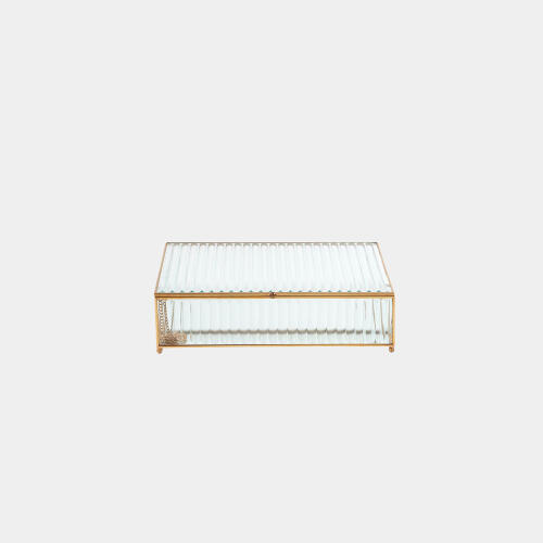 Hannah Reeded Glass Box-Clear