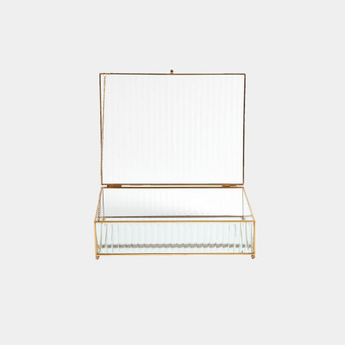 Hannah Reeded Glass Box-Clear