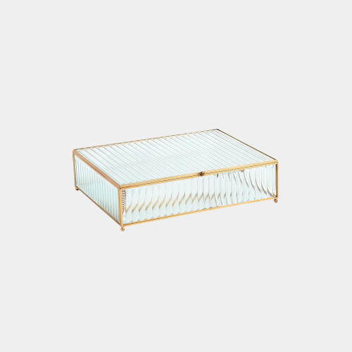 Hannah Reeded Glass Box-Clear