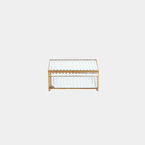 Hannah Reeded Glass Box-Clear