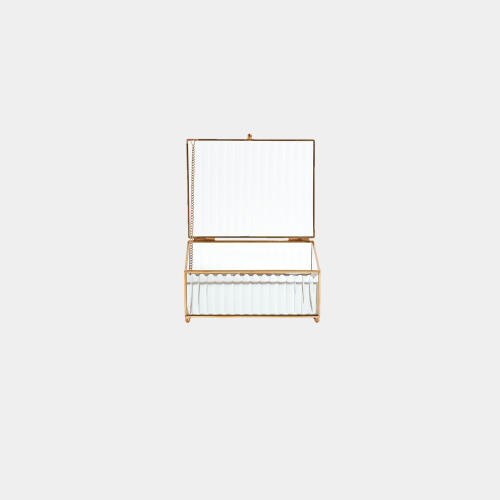 Hannah Reeded Glass Box-Clear