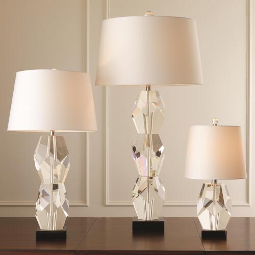 Felicity Facet Block Lamp-Triple