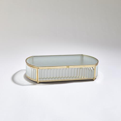 Reeded Glass Oval Box