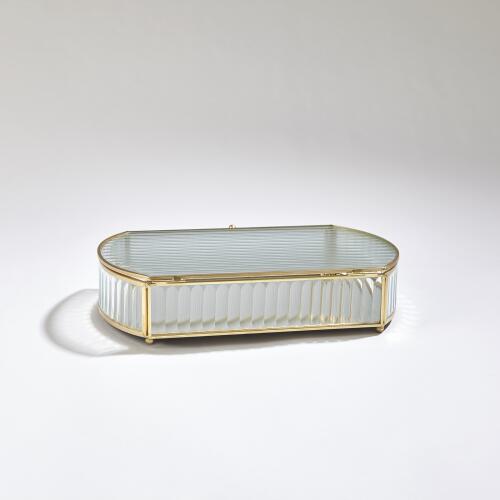 Reeded Glass Oval Box
