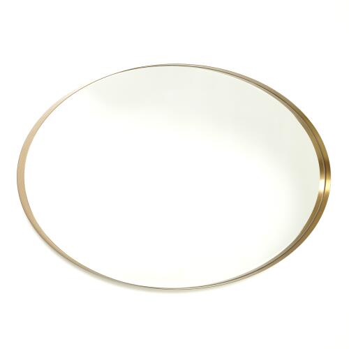 Elongated Oval Mirror-Brass