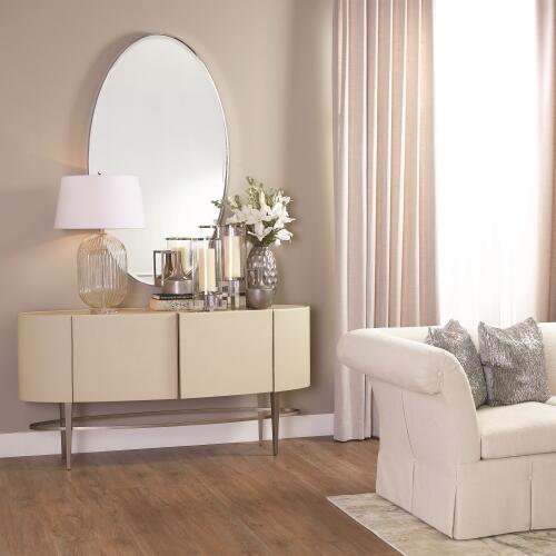 Elongated Oval Mirror-Nickel