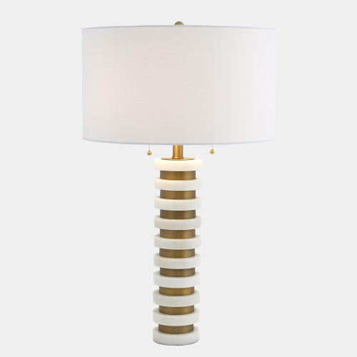 Chiamaka Marble Stack Lamp-White