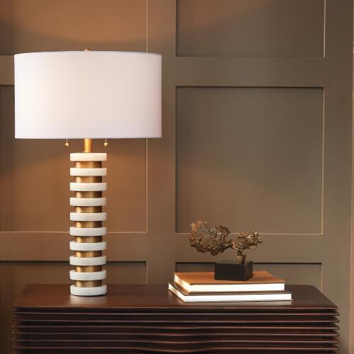 Marble Stack Lamp-White