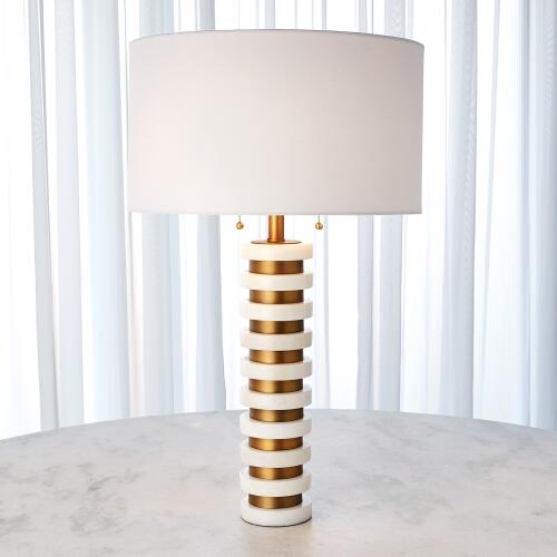 Marble Stack Lamp-White