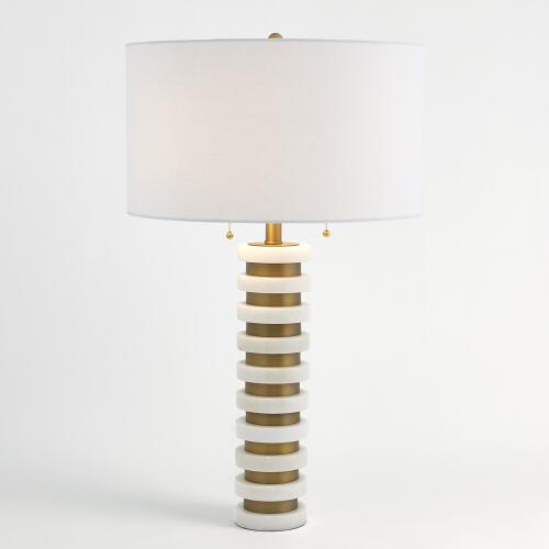 Marble Stack Lamp-White