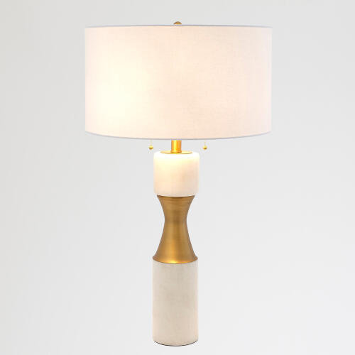 Corsetto Marble Cinch Lamp-White