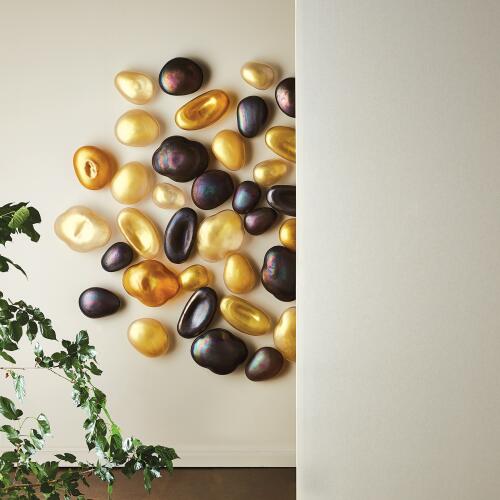 Glass Wall Gems-Amber w/Gold