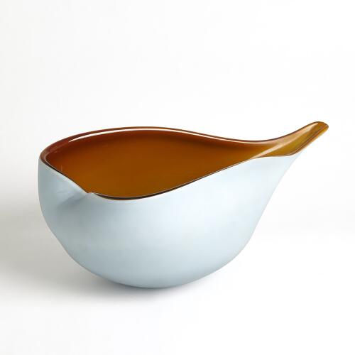 Frosted Blue Bowl w/Amber Casing