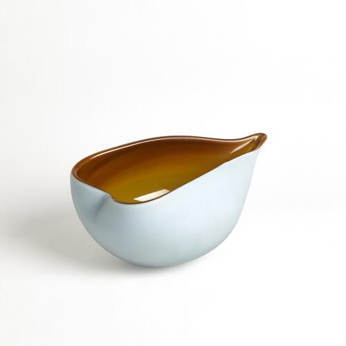 Frosted Blue Bowl w/Amber Casing