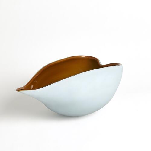 Frosted Blue Bowl w/Amber Casing