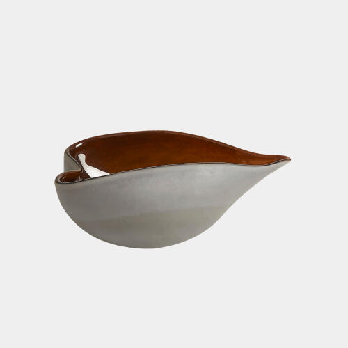 Tang Frosted Gray Bowl w/Amber Casing