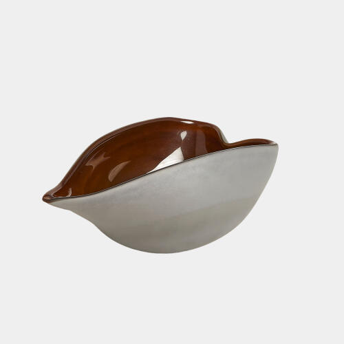 Tang Frosted Gray Bowl w/Amber Casing