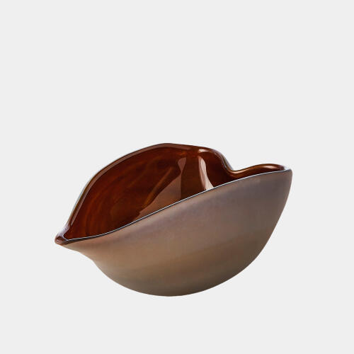 Tang Frosted Gray Bowl w/Amber Casing