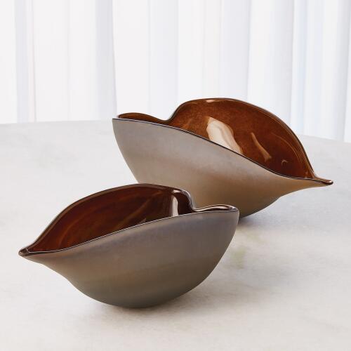 Frosted Grey Bowl w/Amber Casing