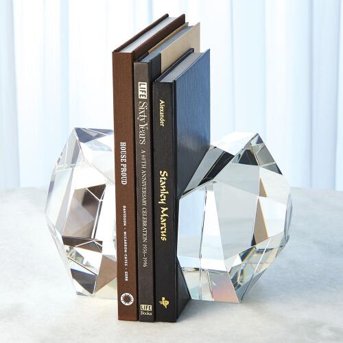 Crystal Bookends-Clear