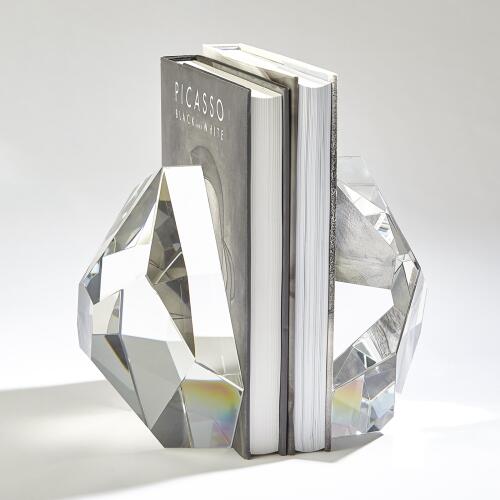 Crystal Bookends-Clear