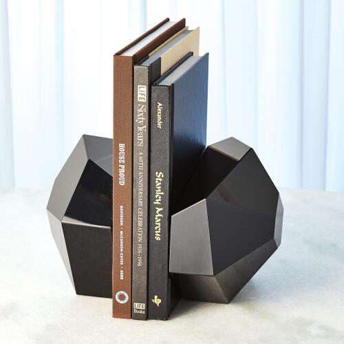 Crystal Bookends-Black