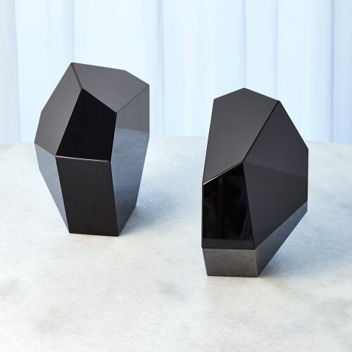 Crystal Bookends-Black