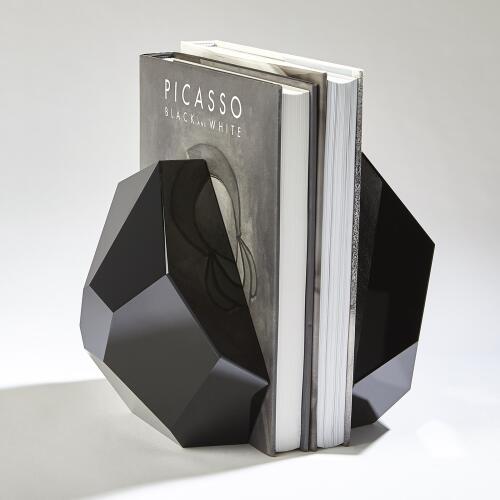 Crystal Bookends-Black