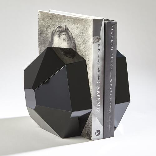 Crystal Bookends-Black