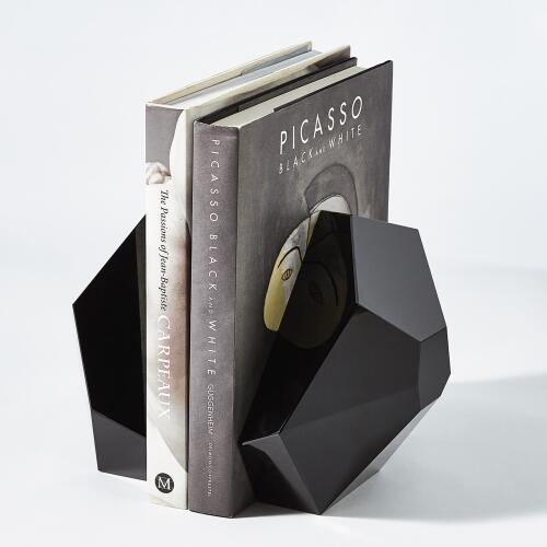 Crystal Bookends-Black