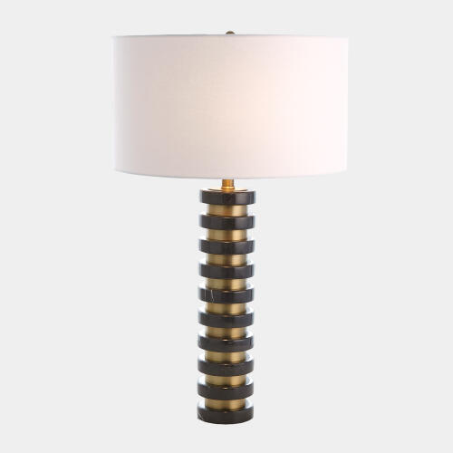 Chiamaka Marble Stack Lamp-Black