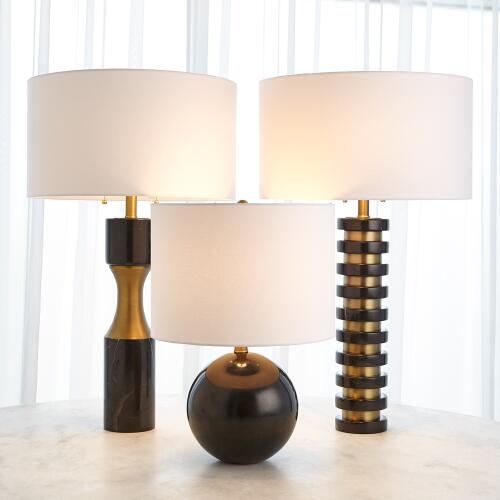 Chiamaka Marble Stack Lamp-Black